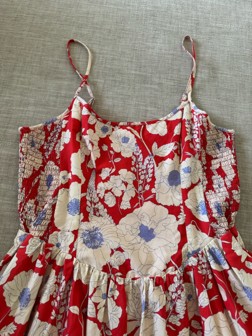 Maeve Sleeveless Red Floral Dress - Picture 3 of 5